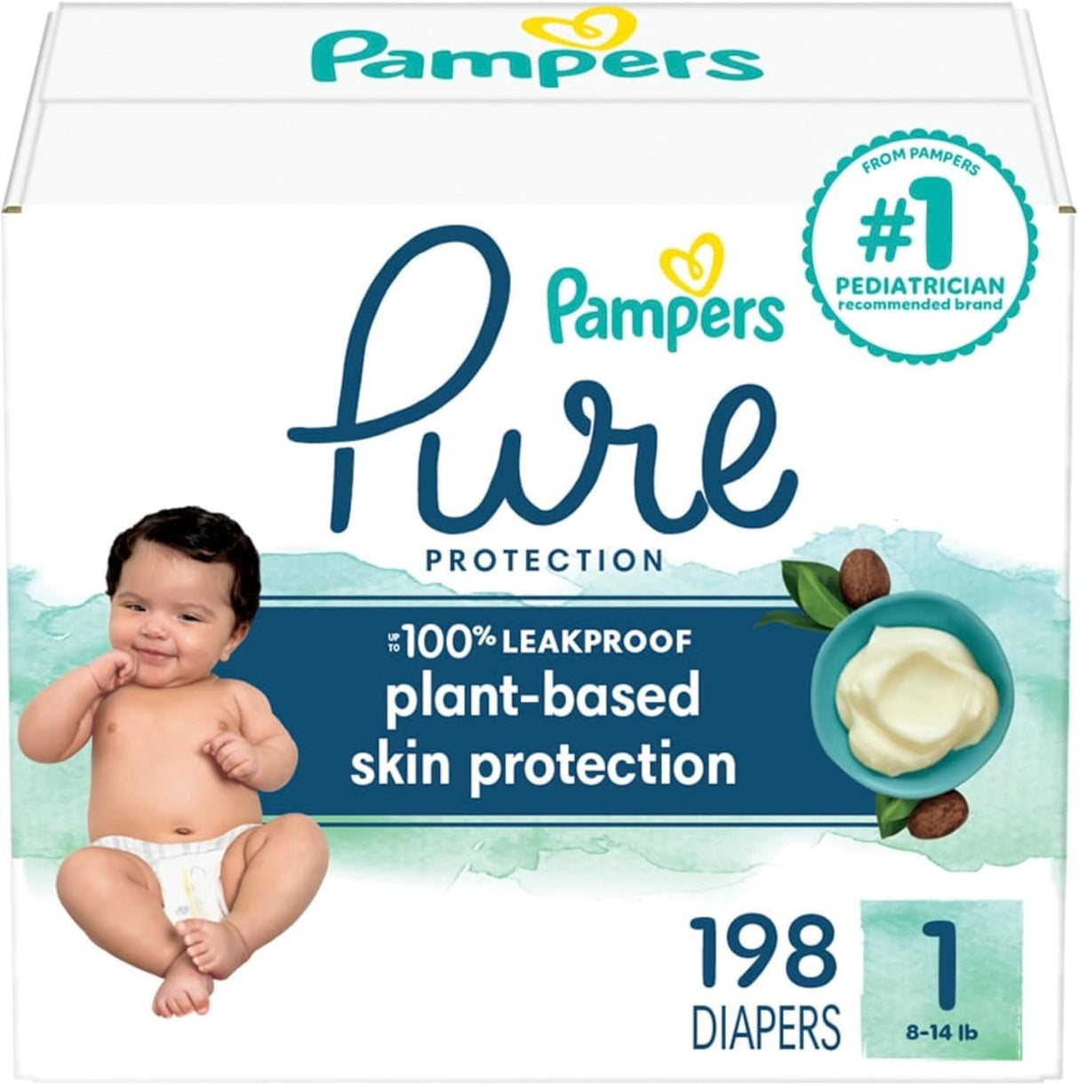 Pampers Pure Protection Diapers - Size 5, One Month Supply (132 Count), Hypoallergenic Premium Disposable Baby Diapers