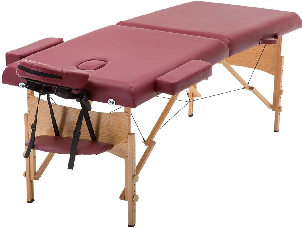 Bestmassage Massage Table Portable Massage Bed Lash Bed 28 in Wide Spa Bed Hight Adjustable 2 Fold Spa Bed Facial Cradle Salon Bed with Non-Woven Bag for Spa Footmassage Facial Carespa Tattoo