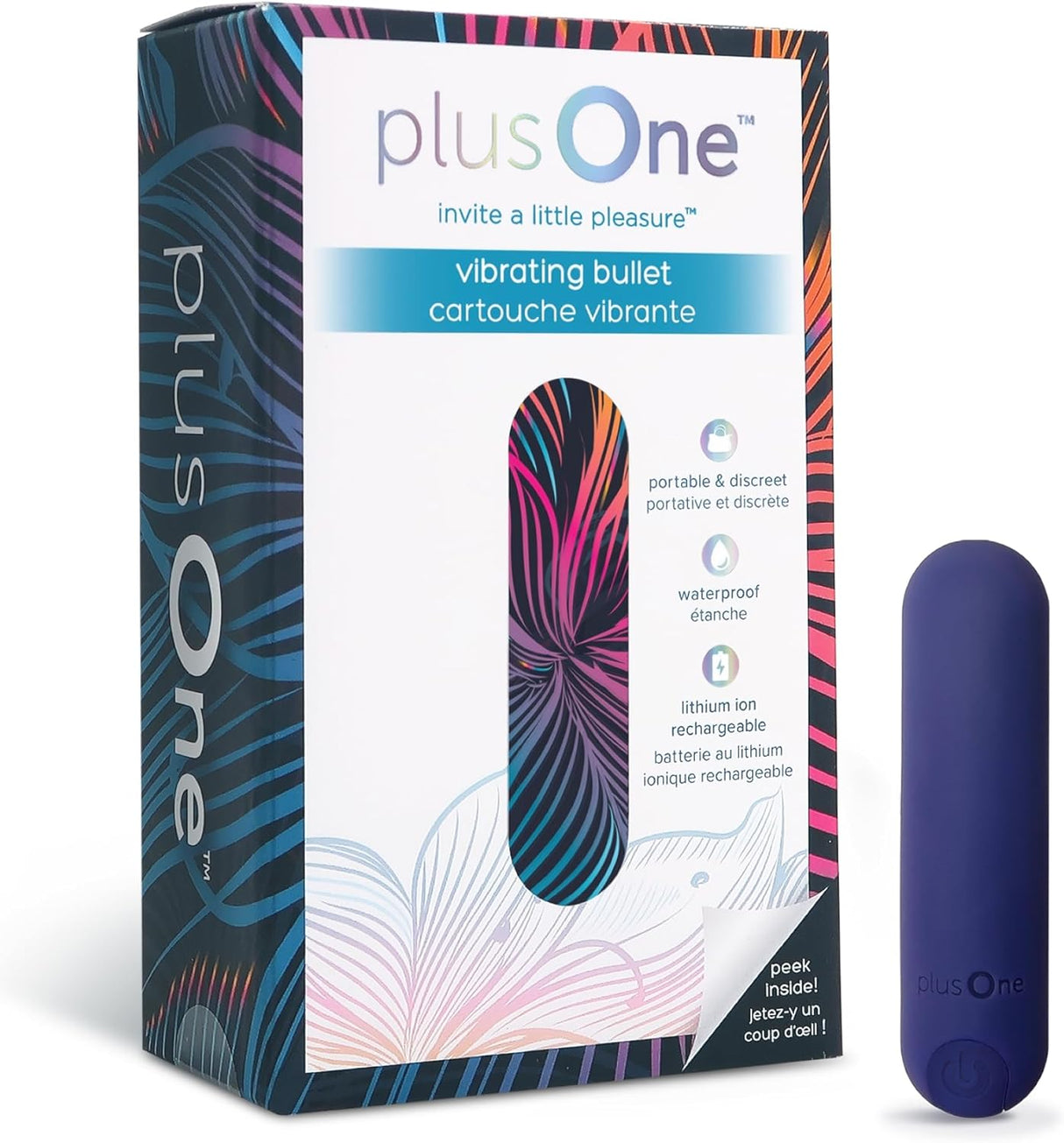 Plusone Bullet Vibrator for Women, Mini Vibrator Made of Body-Safe Silicone, Fully Waterproof, USB Rechargeable, Personal Massager with 10 Vibration Settings, Purple