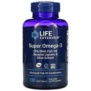 Life Extension, Super Omega-3 EPA/DHA Fish Oil, Sesame Lignans & Olive Extract, 120 Softgels - Supply Center USA