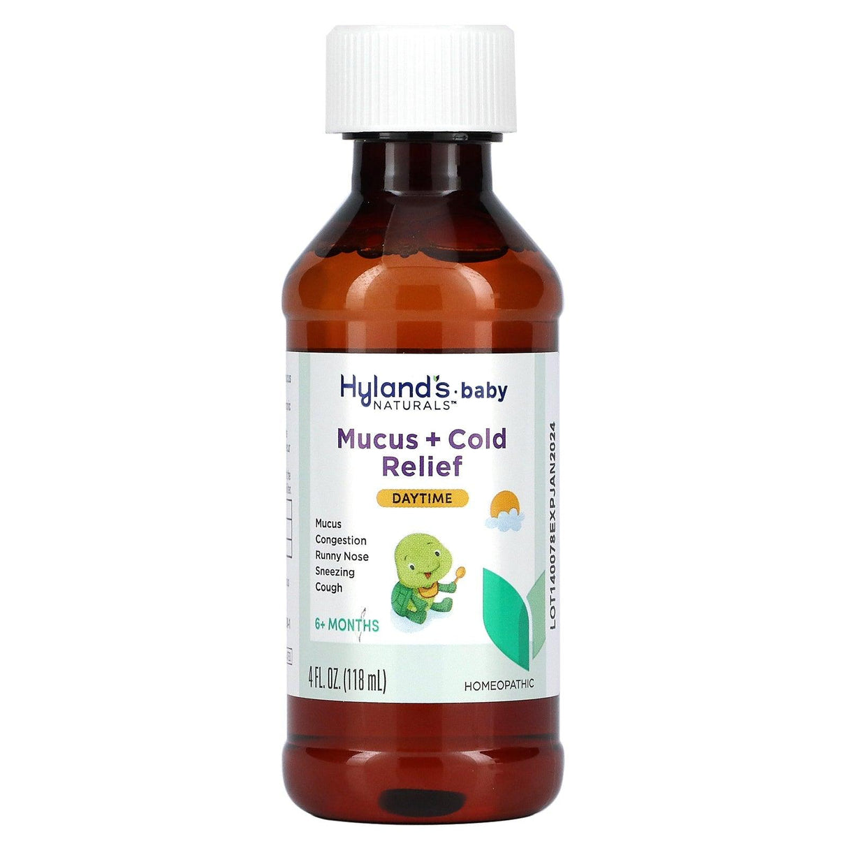 Hyland's Naturals, Baby, Mucus + Cold Relief, Daytime, Ages 6+ Months, 4 fl oz (118 ml) - Supply Center USA