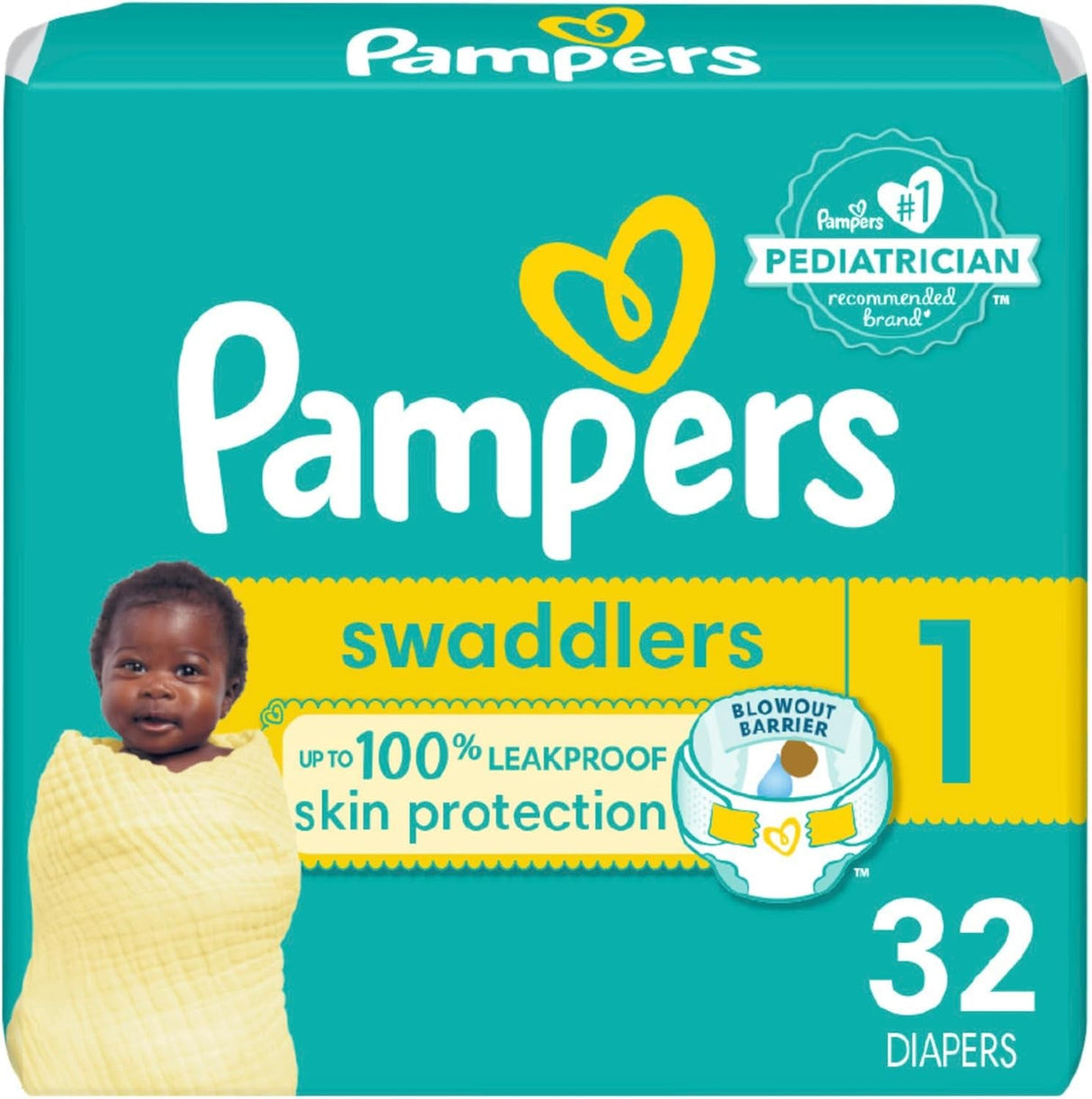 Pampers Swaddlers Diapers - Size 5, One Month Supply (132 Count), Ultra Soft Disposable Baby Diapers