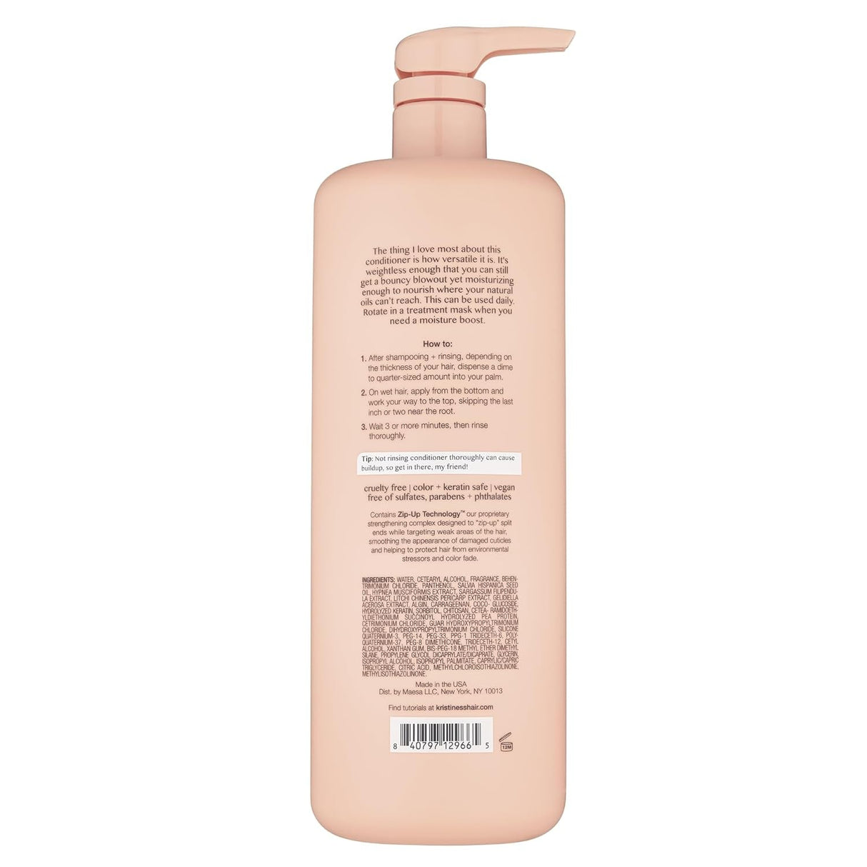 Kristin Ess Hair the One Signature Conditioner for Dry Damaged Hair - Moisturizes, Smooths, Detangles + Softens Hair - Sulfate Free, Color + Keratin Safe, 33.8 Fl. Oz