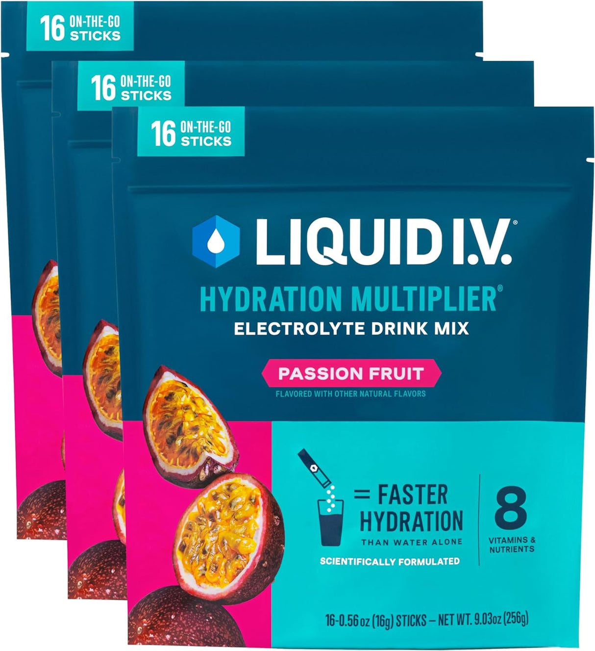 Liquid I.V.® Hydration Multiplier - Seaberry | Electrolyte Powder Drink Mix | 3 Pack (48 Servings)