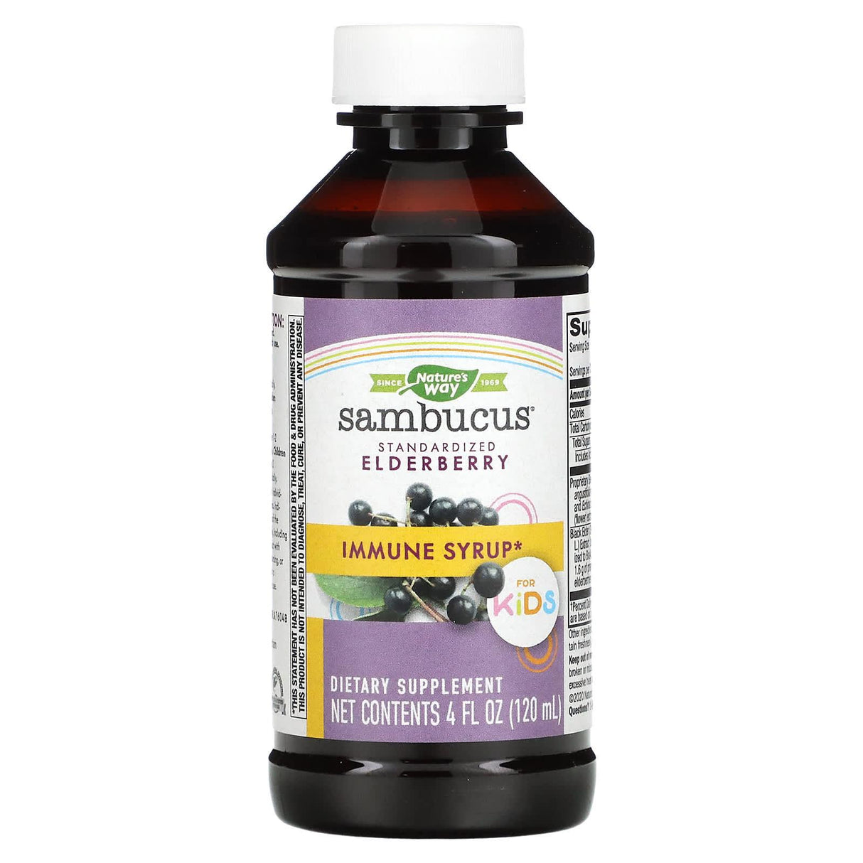 Nature's Way, Sambucus for Kids, Standardized Elderberry, Immune Syrup, 4 fl oz (120 ml) - Supply Center USA