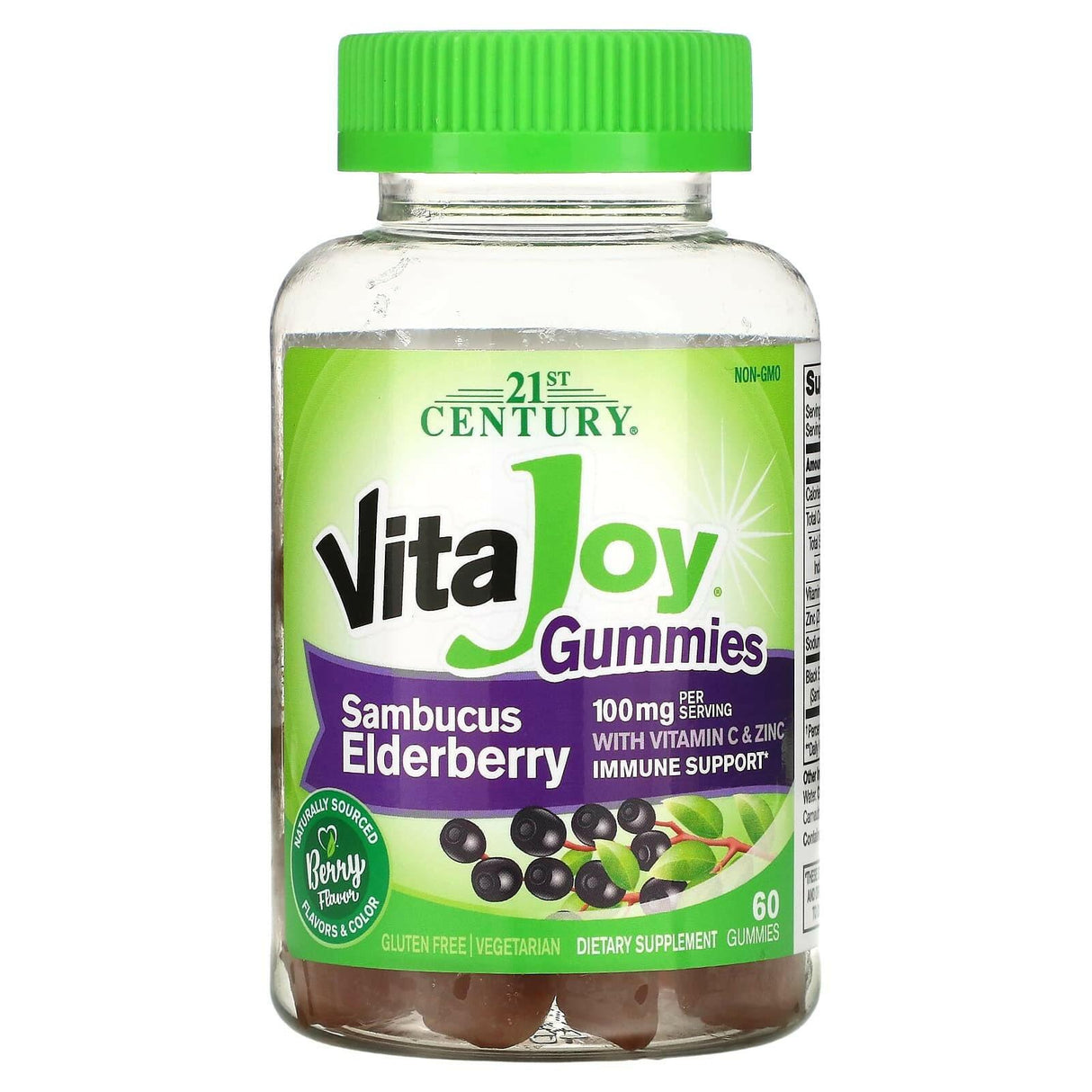 21st Century, VitaJoy Gummies, Sambucus Elderberry, 60 Vegetarian Gummies - Supply Center USA