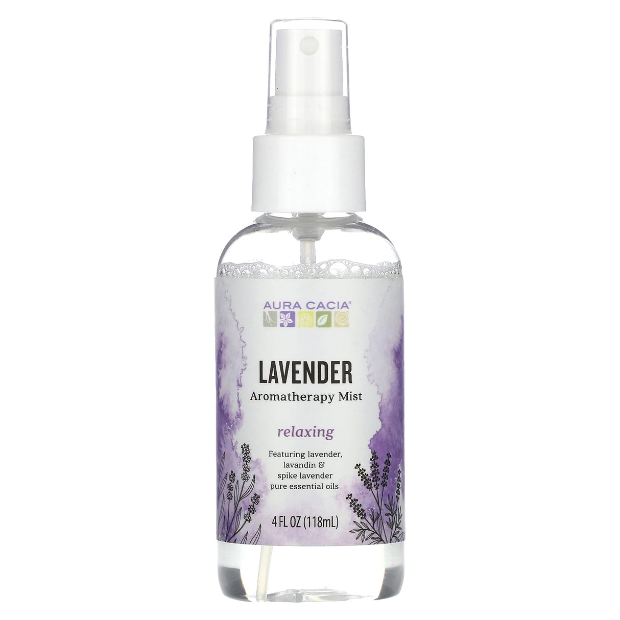 Aura Cacia, Aromatherapy Room & Body Mist, Relaxing Lavender, 4 fl oz (118 ml)