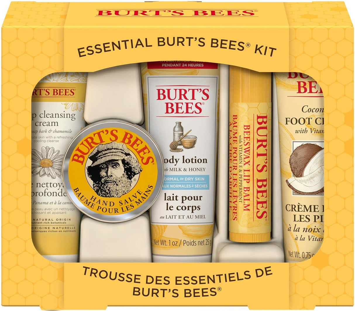 Burt'S Bees Teacher Appreciation & Graduation Gifts Ideas - Essential Everyday Beauty Set, 5 Travel Size Products - Deep Cleansing Cream, Hand Salve, Body Lotion, Foot Cream and Lip Balm - Supply Center USA