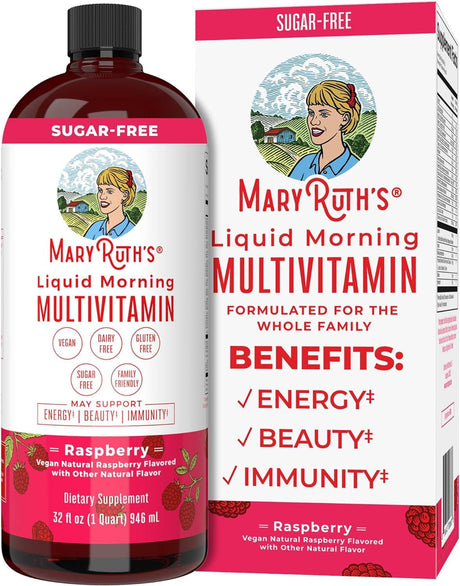 Multivitamin Multimineral for Women Men & Kids by Maryruth'S | No Added Sugar | Vegan Liquid Vitamins for Adults & Kids | Mens, Womens Multivitamin | Energy & Beauty Booster | Non-Gmo | 32 Fl Oz - Supply Center USA