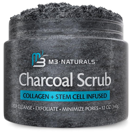 Brown Sugar Scrub Face Foot & Body Exfoliator Infused with Collagen and Stem Cell Natural Exfoliating Salt Body Scrub for Toning Skin Cellulite Skin Care by M3 Naturals - Supply Center USA