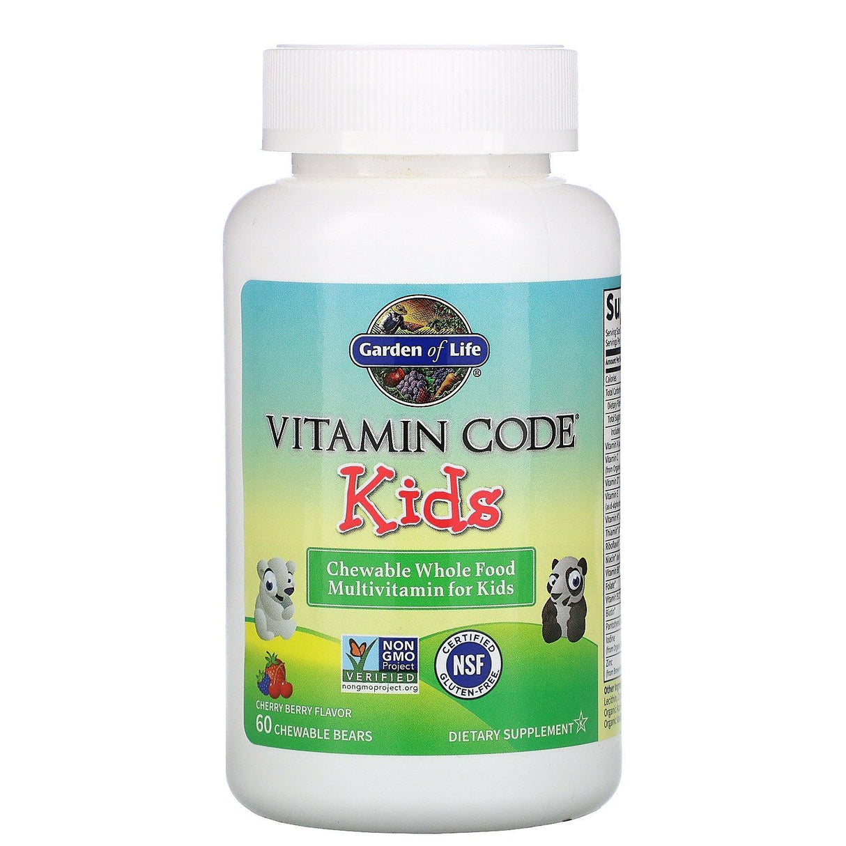 Garden of Life, Vitamin Code, Kids, Chewable Whole Food Multivitamin for Kids, Cherry Berry, 60 Chewable Bears - Supply Center USA