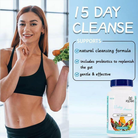 15 Day Gut Cleanse Gut and Colon Support 15 Day Cleanse，Advanced Gut Cleanse Detox with Senna, Cascara Sagrada and Psyllium Husk Non-Gmo Made in USA 30 Capsules… (1)… (1 Pack) - Supply Center USA