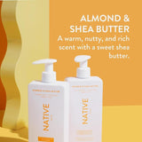 Native Shampoo and Conditioner Contain Naturally Derived Ingredients| All Hair Type Color & Treated, Fine to Dry Damaged, Sulfate & Dye Free - Almond & Shea Butter, 16.5 Fl Oz Each (2 Pack)