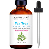 Majestic Pure Lavender Essential Oil with Glass Dropper | 100% Pure and Natural Lavender Oil | Premium Grade Essential Oils for Diffusers, Skin, Aromatherapy, Massage | 4 Fl Oz