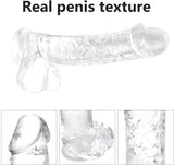 Small Realistic Clear 6 Inch Cute Dildo,Adult Sex Toy with Suction Cup Dildo, Suitable for Beginner Women/Men/Gay with Thin and Slim Poke, Can Be Use for G-Spot and Anal