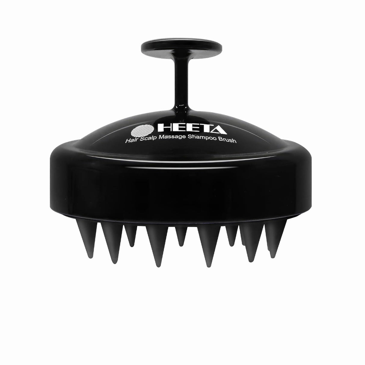 HEETA Shampoo Scalp Brush Massager Hair Growth, Scalp Scrubber with Soft Silicone Bristles for Hair Growth & Dandruff Removal, Hair Brush for Scalp Exfoliator, Black
