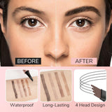 Eyebrow Tattoo Pencil 4 Fork Tip 3D Microblading, 2024 New Waterproof Eyebrow Pencil, Natural Makeup Fine Stroke Magic Eyebrow Pencil with 4 Micro-Fork Tip for Women (Dark Brown) - Supply Center USA