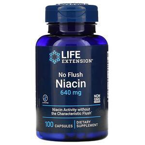 Life Extension, No Flush Niacin, 640 mg, 100 Capsules - Supply Center USA