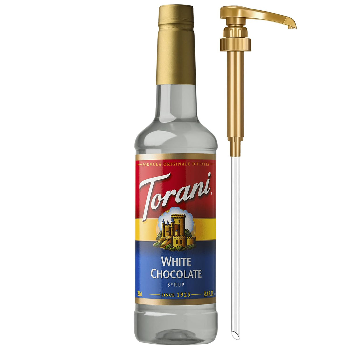 Torani Coffee Syrup, Vanilla Flavored Syrup for Drinks, Pump Included, 25.4 Fl Oz