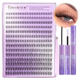 Pawotence Lash Clusters Wispy Cluster Eyelash Extensions 144Pcs Individual Lashes 10-18Mm Lash Extension DIY False Eyelashes Soft Comfortable Eyelash Clusters with Thin Band