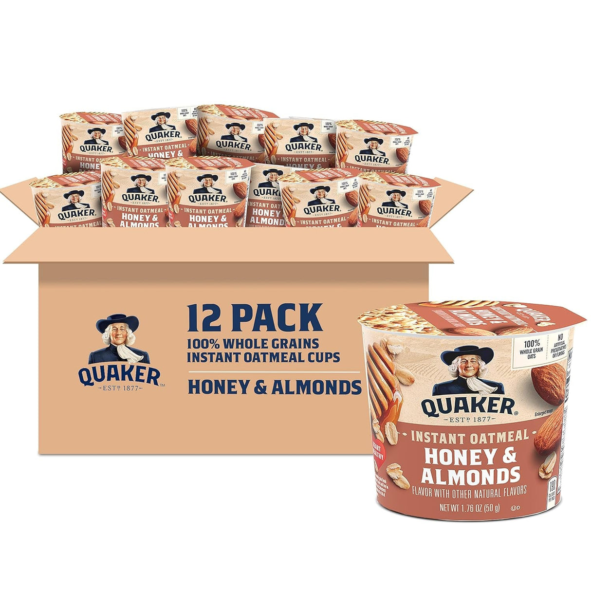 Quaker Instant Oatmeal Express Cups, 4 Flavor Variety Pack, 1.76 Ounce (Pack of 12)