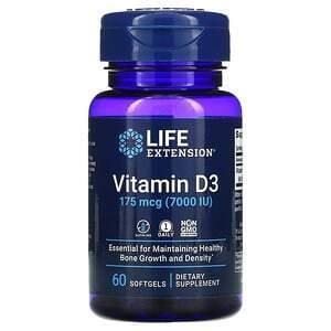 Life Extension, Vitamin D3, 175 mcg (7,000 IU), 60 Softgels - Supply Center USA