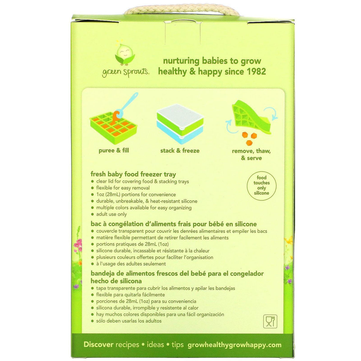 Green Sprouts, Fresh Baby Food Freezer Tray, Green, 1 Tray - Supply Center USA