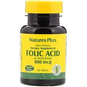 Nature's Plus, Folic Acid, 800 mcg, 90 Tablets - Supply Center USA