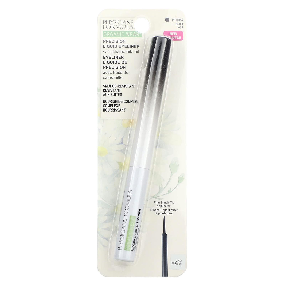 Physicians Formula, Organic Wear, Precision Liquid Eyeliner with Chamomile Oil, Black, 0.09 fl oz (2.7 ml) - Supply Center USA