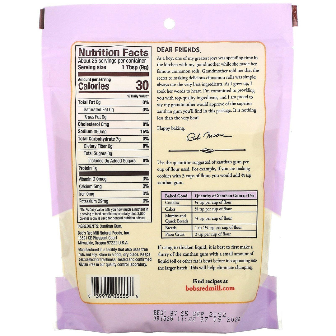 Bob's Red Mill, Xanthan Gum, Gluten Free, 8 oz (227 g) - HealthCentralUSA