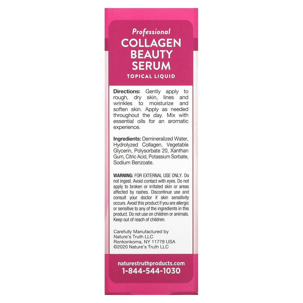 Nature's Truth, Professional Collagen Beauty Serum, Unscented, 1 fl oz (30 ml) - Supply Center USA