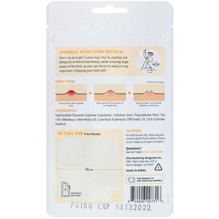 Avarelle, Acne Cover Patch XL, 8 XLarge Patches - HealthCentralUSA