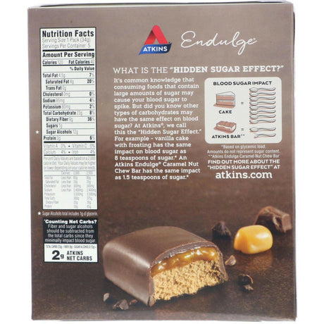 Atkins, Endulge, Chocolate Caramel Mousse Bar, 5 Bars, 1.2 oz (34 g) Per Bar - Supply Center USA