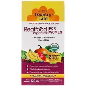 Country Life, Realfood Organics for Women, 120 Easy-to-Swallow Tablets - Supply Center USA