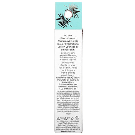 Pacifica, Vegan Care Balm, Coconut Sheer + Probiotics, Lips + Skin, 0.43 fl oz (13 ml) - Supply Center USA