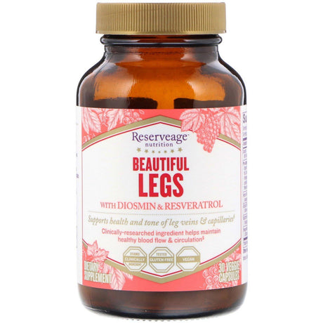 ReserveAge Nutrition, Beautiful Legs with Diosmin & Resveratrol, 30 Veggie Capsules - Supply Center USA