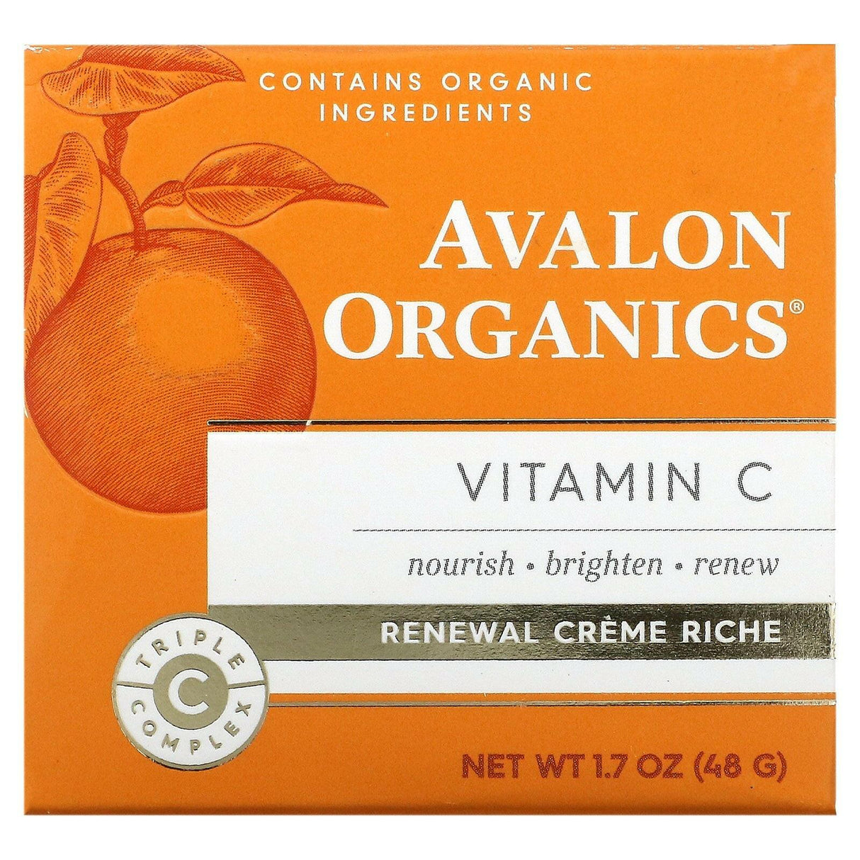 Avalon Organics, Vitamin C, Renewal Creme Riche, 1.7 oz (48 g) - Supply Center USA