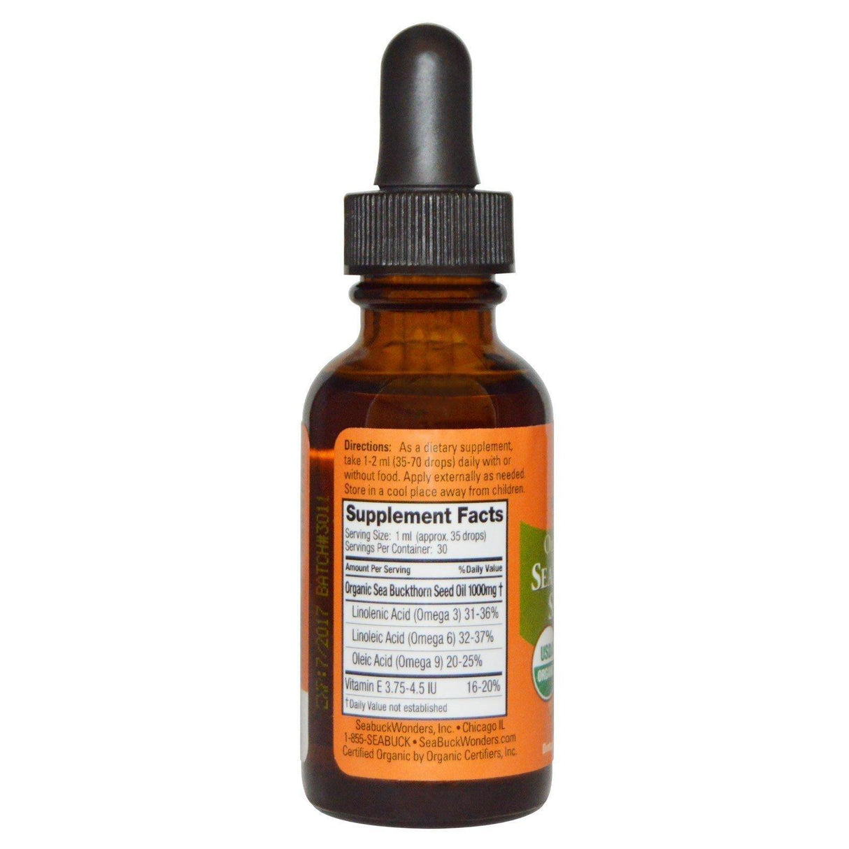 SeaBuckWonders, Organic Himalayan Sea Buckthorn Seed Oil, 1 oz (30 ml) - Supply Center USA