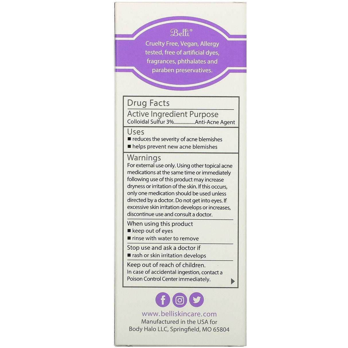 Belli Skincare, Acne Control Spot Treatment, 0.5 fl oz (14.75 ml) - Supply Center USA