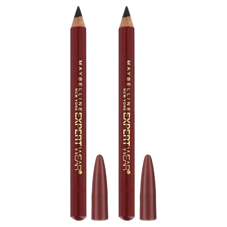 Maybelline, Expert Wear, Twin Eye & Brow, 101 Velvet Black, 2 Pencils, .03 oz (900 mg) Each - Supply Center USA