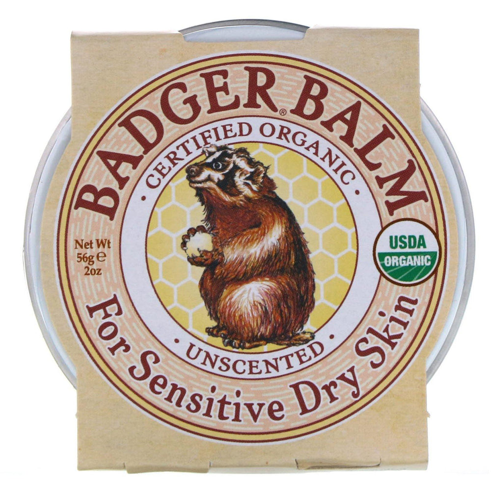 Badger Company, Badger Balm, For Sensitive Dry Skin, Unscented, 2 oz (56 g) - HealthCentralUSA