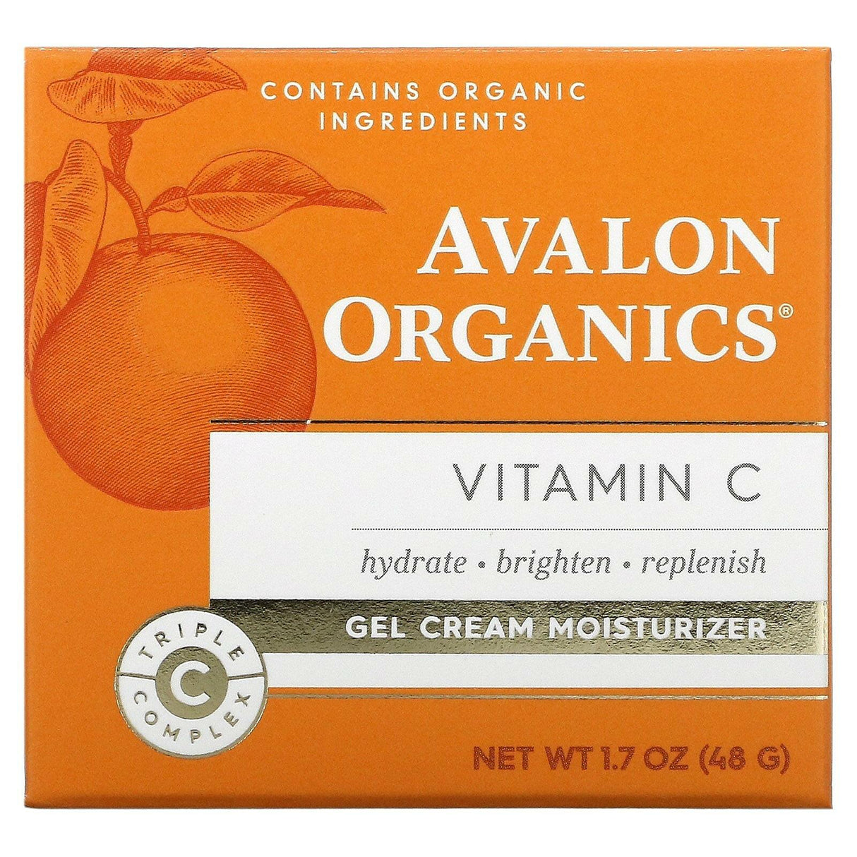 Avalon Organics, Vitamin C, Gel Cream Moisturizer, 1.7 oz (48 g) - Supply Center USA