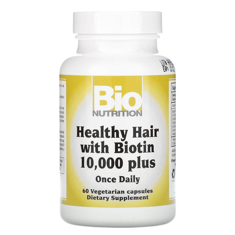 Bio Nutrition, Healthy Hair with Biotin 10,000 Plus, 60 Vegetarian Capsules - Supply Center USA