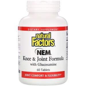 Natural Factors, NEM Knee & Joint Formula with Glucosamine, 60 Tablets - Supply Center USA