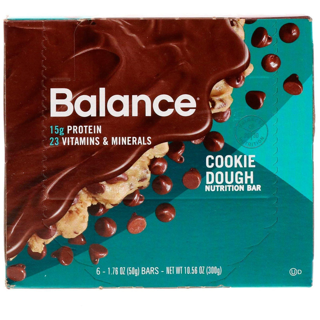 Balance Bar, Nutrition Bar, Cookie Dough, 6 Bars, 1.76 oz (50 g) Each - Supply Center USA