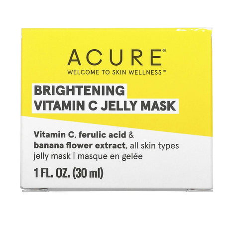 Acure, Brightening, Vitamin C Jelly Beauty Mask, 1 fl oz (30 ml) - Supply Center USA