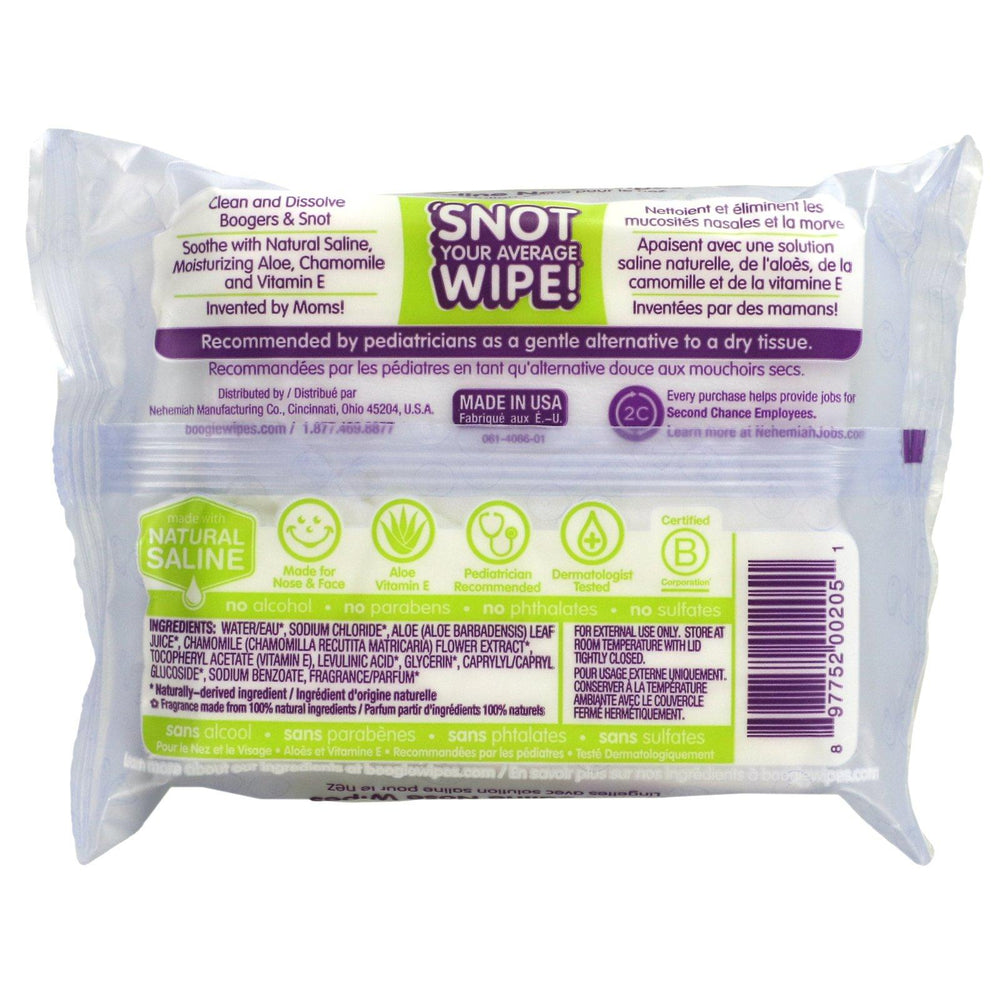 Boogie Wipes, Gentle Saline Nose Wipes, Lavender Scent, 30 Wipes - HealthCentralUSA