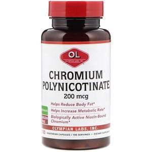 Olympian Labs, Chromium Polynicotinate, 200 mcg, 100 Vegetarian Capsules - Supply Center USA