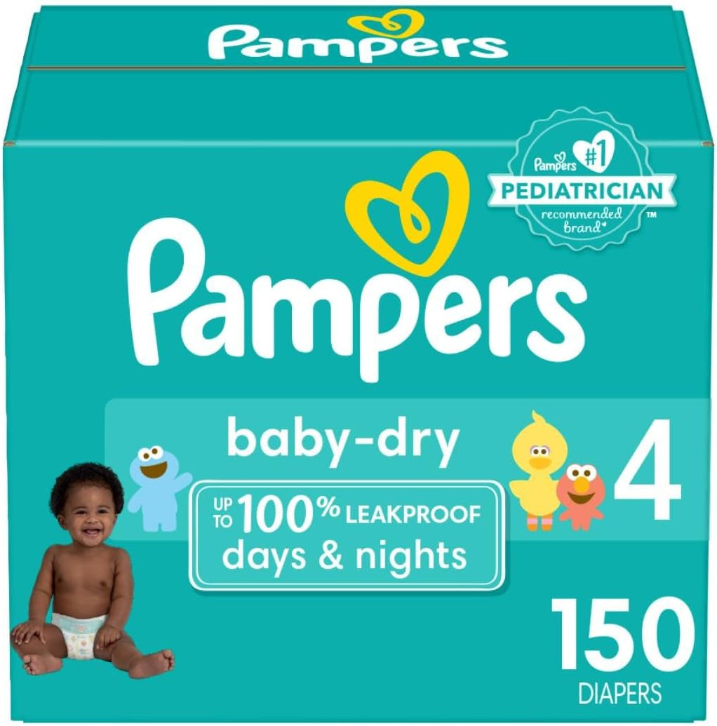 Pampers Baby Dry Diapers - Size 1, 120 Count, Absorbent Disposable Diapers