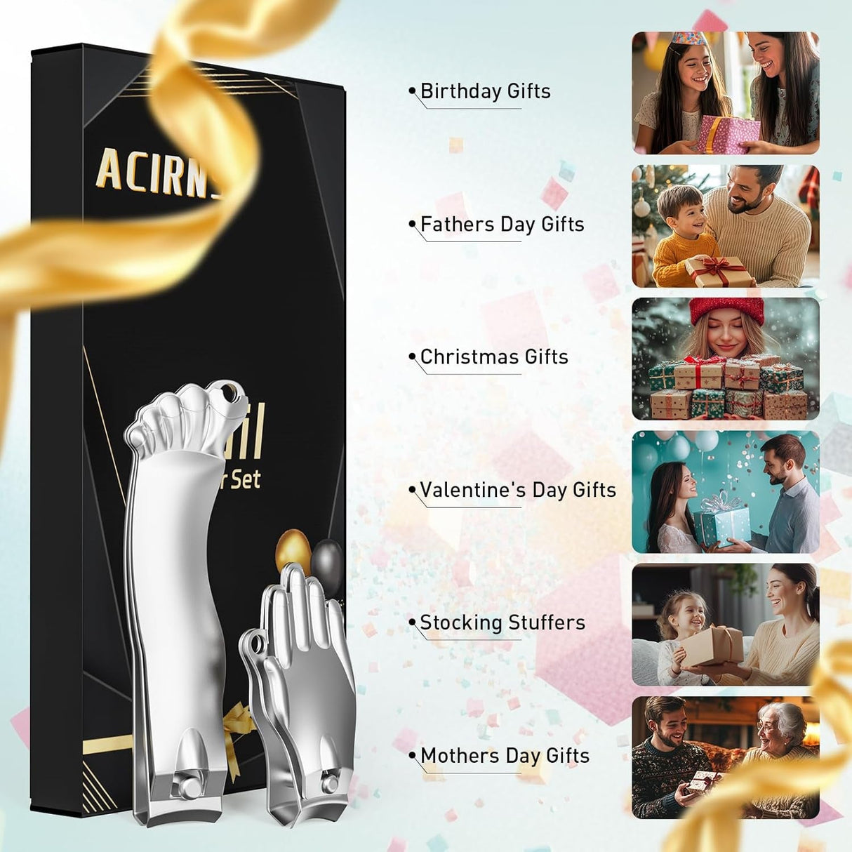 Nail Clippers Set,Gag Gifts Funny Adult, Stocking Stuffers for Adults Men Him,White Elephant Gifts Cool Stuff Gadgets for Men Dad Boyfriend Father Husband Friends, Gifts for Men Women,Mens Gifts